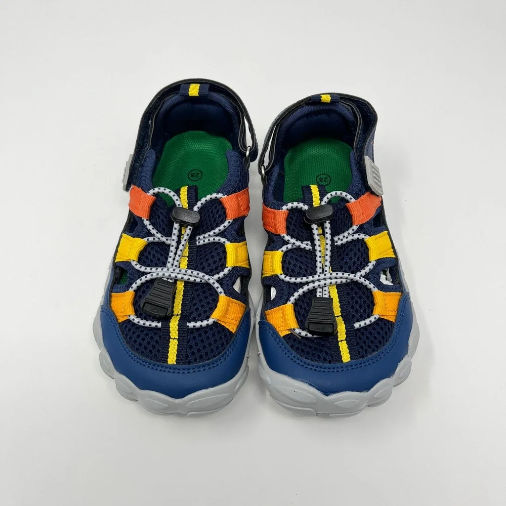 SAGUARO Kids Water Shoes Size 28 Blue Yellow Orange Mesh Sport Sandals